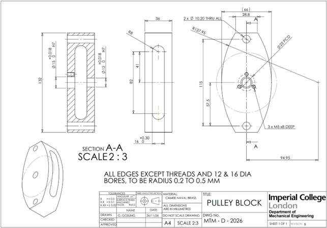 Brass Pulley Drawing